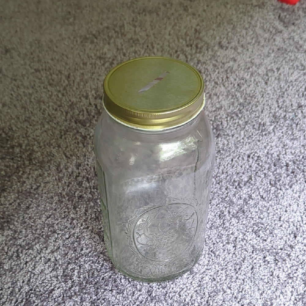 change Glass Jar with Gold Lid